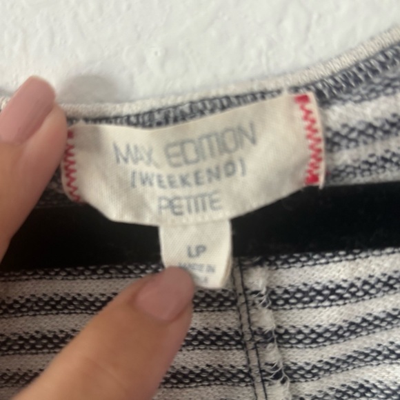 Women’s Max Edition  Large Striped Lace-Up Tank Dress Gray White Casual Pockets - Picture 4 of 6